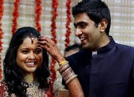 Ashwin with his wife