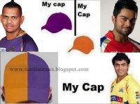 Sir Jadeja's own version of IPL cap.....LMAO