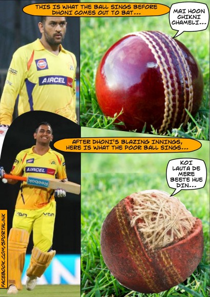 Dhoni and the poor cricket ball