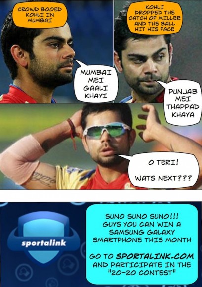 Virat having a word with himself