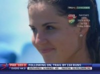 Beautiful girl at the cricket ground