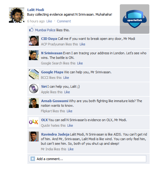 Lalit Modi - FAKE facebook Wall :P