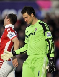 Stoke goalkeeper Asmir Begovic scores after 13 seconds against Southampton