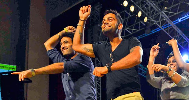 Virat Kohli dancing at the party