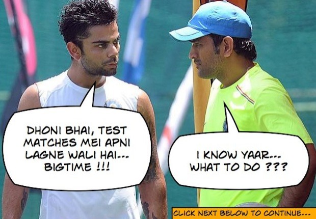 Virat Kohli and Dhoni discuss India's batting plan for Tests
